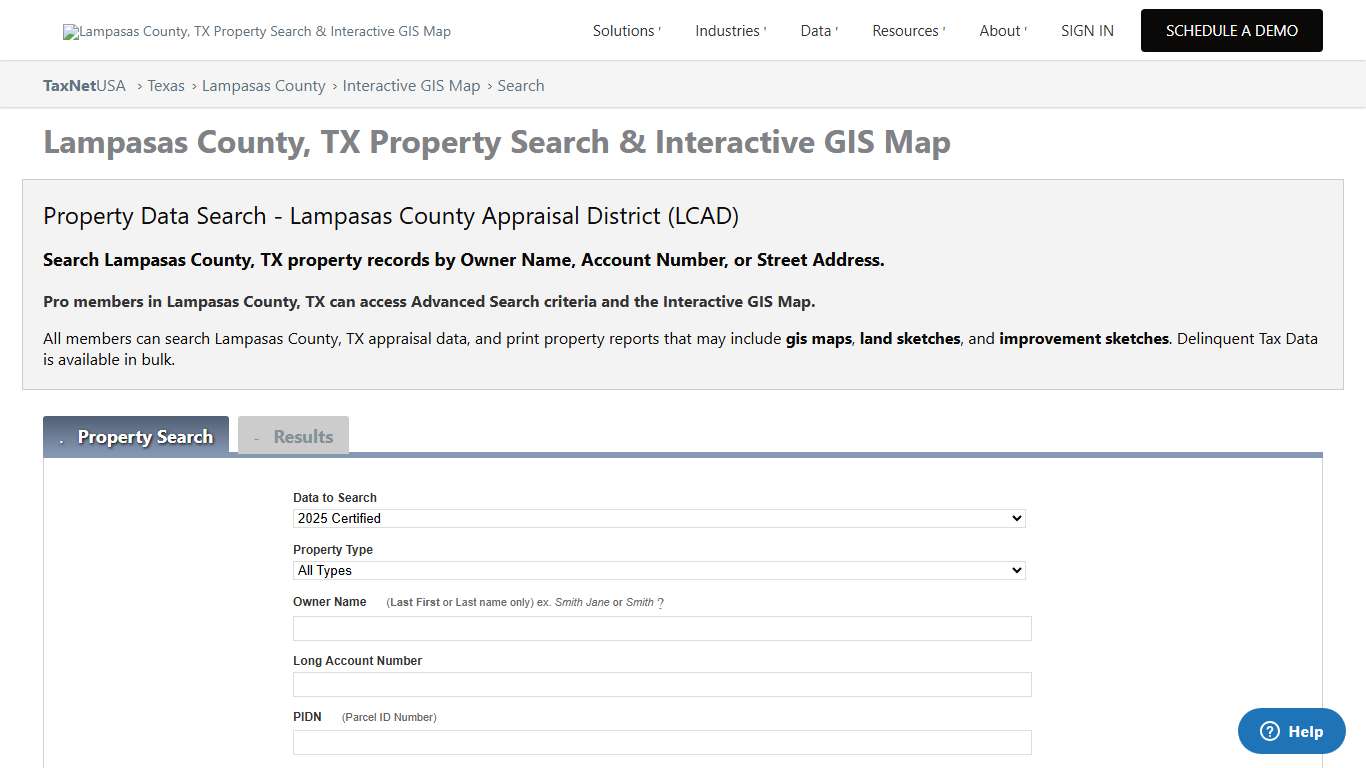 Lampasas County, TX Property Search & Interactive GIS Map
