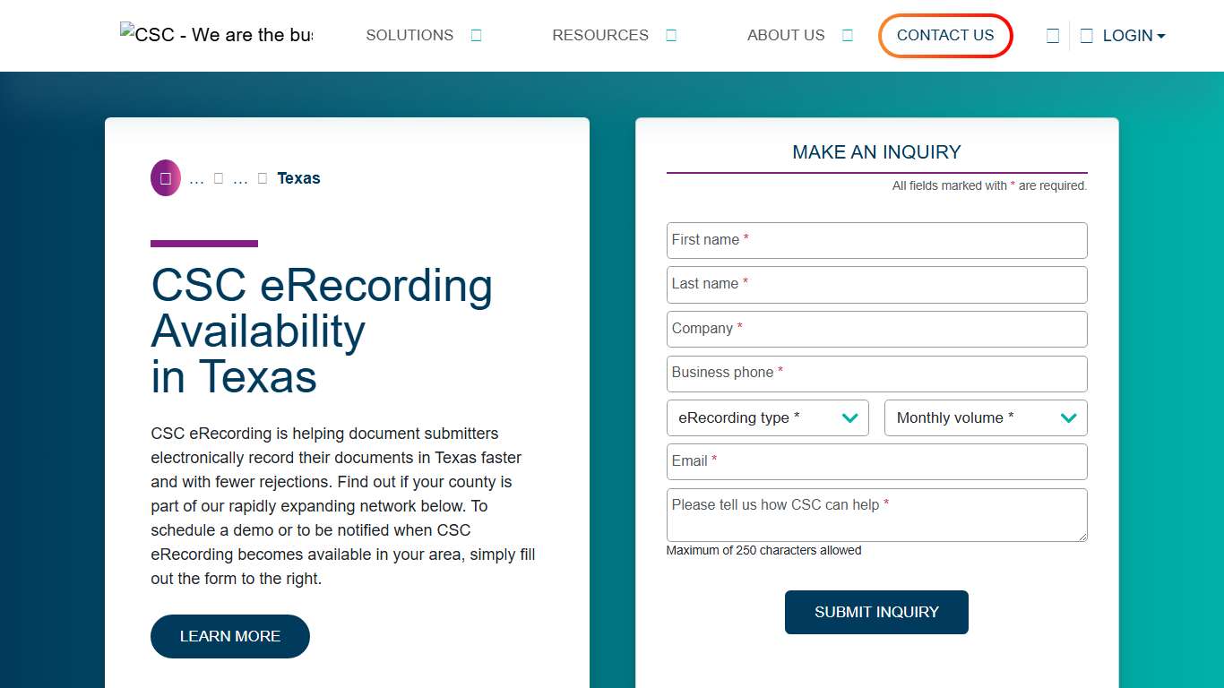 eRecording in Texas | CSC